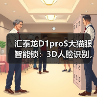 汇泰龙D1proS大猫眼智能锁：3D人脸识别，双向视频对讲（图2）