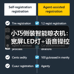 小巧侧装智能晾衣机:宽屏LED灯+语音操控,阳台空间轻松释放(图2) 小巧侧装智能晾衣机:宽屏LED灯+语音操控,阳台空间轻松释放(图2)
