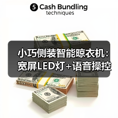 小巧侧装智能晾衣机:宽屏LED灯+语音操控,阳台空间轻松释放(图4) 小巧侧装智能晾衣机:宽屏LED灯+语音操控,阳台空间轻松释放(图4)